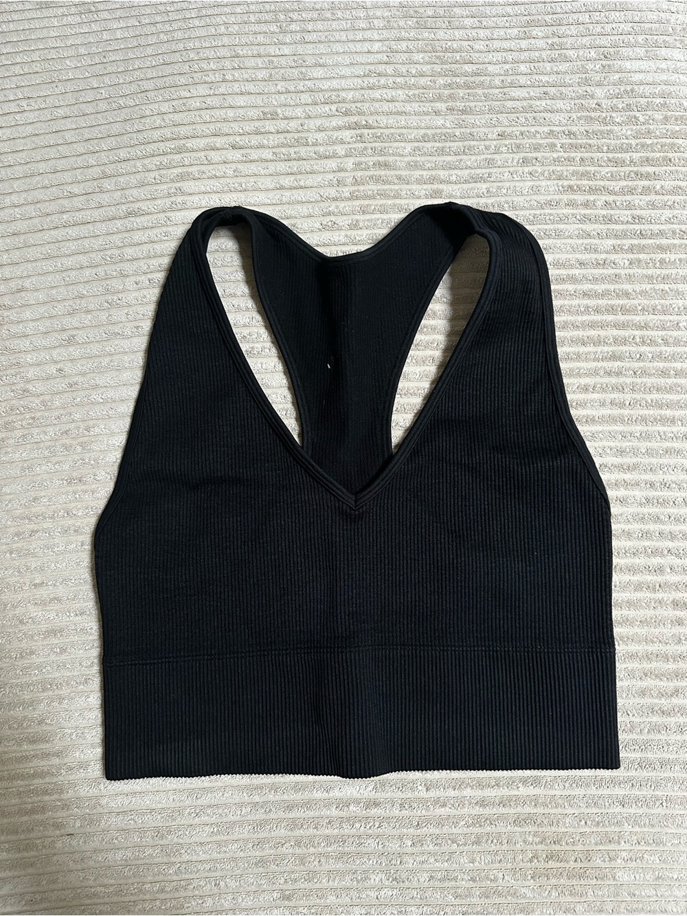 Gilly Hicks Black Ribbed Racerback Crop Top